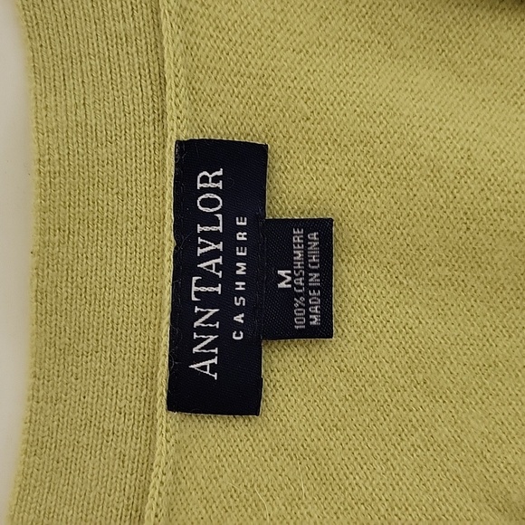 Ann Taylor sleeveless cashmere sweater vest sz medium lime green - Picture 2 of 4